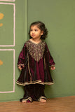 Wine Velvet Embroidered Pant Set