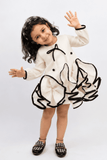 White Black Ruffle Dress