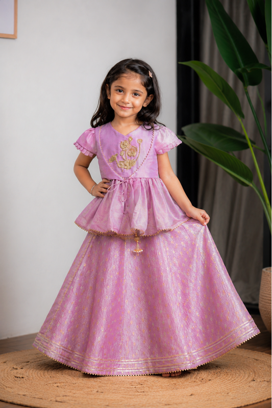 Purple Zari Ghagra