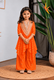 Orange Bandhej Palazzo Set