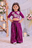 Purple Cutdana Palazzo Set
