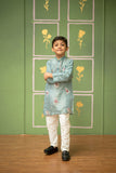 Blue Patola Embroidered Kurta Set