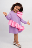Purple Pink Side Frill Dress