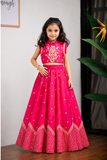 Pink Temple Embroidered Ghagra