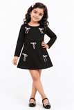 Black Dress With Stone Bows