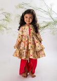 Bird Of Paradise Peplum Top with Pink Dhoti Pant Set