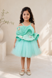 Sea Themed Green Sequins Mermaid Drape Dress
