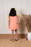 Peach Yellow Ruffle Straight Dress