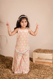 Pink Green Ikkat Palazzo Set