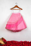 Pink Ombre Shaded Embroidered Flower Ghaghra