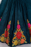 Green Ghaghra with Floral embroidery