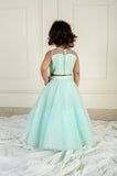 Sea Blue Sequinced and feather Ghaghra