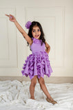 Lilac Scuba Frill Dress