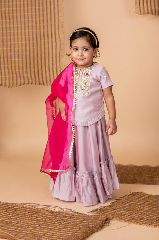 Lilac Embroidered Ghaghra