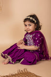Purple Sharara with hand done Pearl and Sequins Embroidery