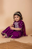 Purple Sharara with hand done Pearl and Sequins Embroidery
