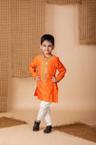 Orange embroidered kurta