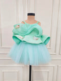 Sea Themed Green Sequins Mermaid Drape Dress