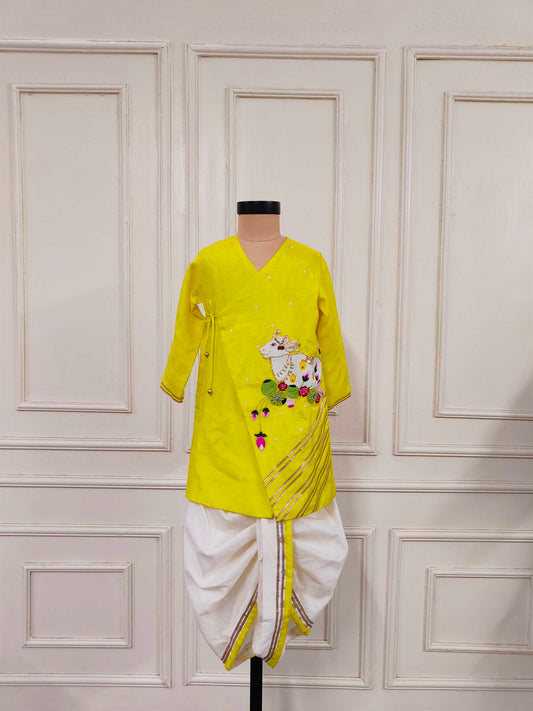 Yellow Nandi Kurta Dhoti