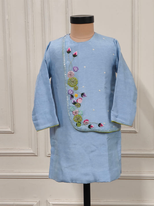Blue Emroidery Kurta Churidar