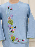 Blue Emroidery Kurta Churidar