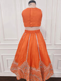 Orange Embroidered Ghaghra