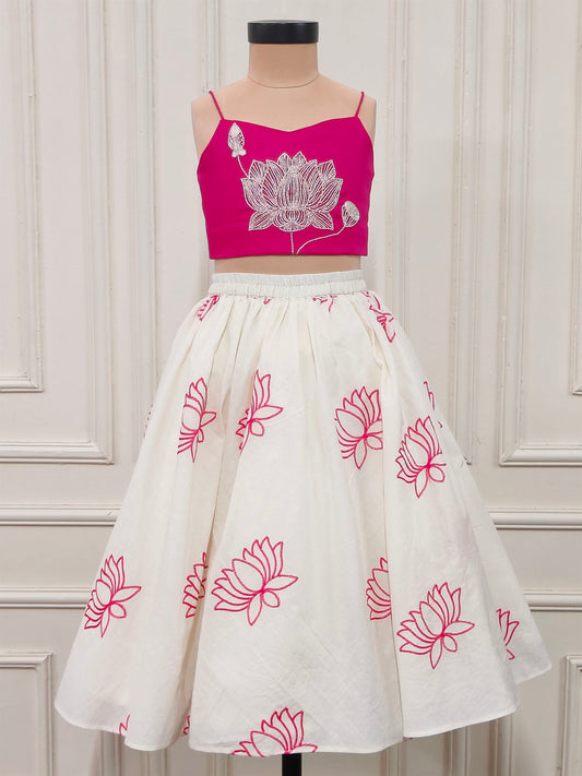 Pink Lotus Ghagra