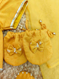 Fun Embroidered Yellow Bandhej Jaamna