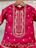 Pink Sharara with hand done Pearl and Sequins Embroidery