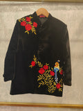 Floral Embroidered Black Achkan With Trousers