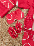 Red Bandhej Handpainted Pichwai Boy Jaamna