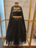 The 2 in 1 Black Ghagra Set