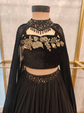 The 2 in 1 Black Ghagra Set
