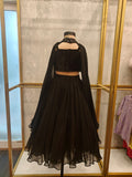 The 2 in 1 Black Ghagra Set