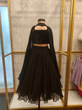 The 2 in 1 Black Ghagra Set