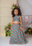Leheriya Printed Blouse With Ghaghra
