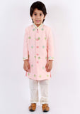 Pink Embroidered Achkan