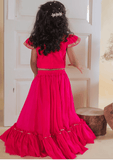 Pink Buta Embroidered Ghaghra Set