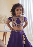 Purple Gota Embroidered Blouse With Ghaghra Set