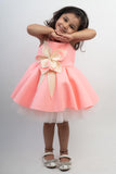 Peach Dress with 3d Flower