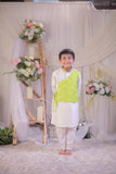 Green Bandhej Side Cut Kurta