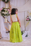 Green Bandhej Embroidery Palazzo Set