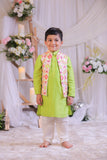 White Green Ikkat Kurta Churidar