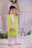 White Green Ikkat Kurta Churidar