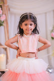 Peach Pearl Frill Ghaghra Set