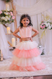 Peach Pearl Frill Ghaghra Set