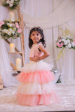 Peach Pearl Frill Ghaghra Set