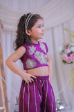 Purple Cutdana Palazzo Set