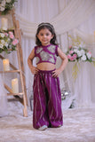 Purple Cutdana Palazzo Set