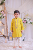 Mustard Embroidered Kurta and Churidar